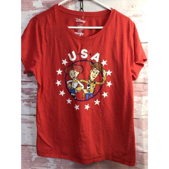Vintage Toy Story USA Tee Red Crewneck Size L Women’s Never Worn - Picture 1 of 15